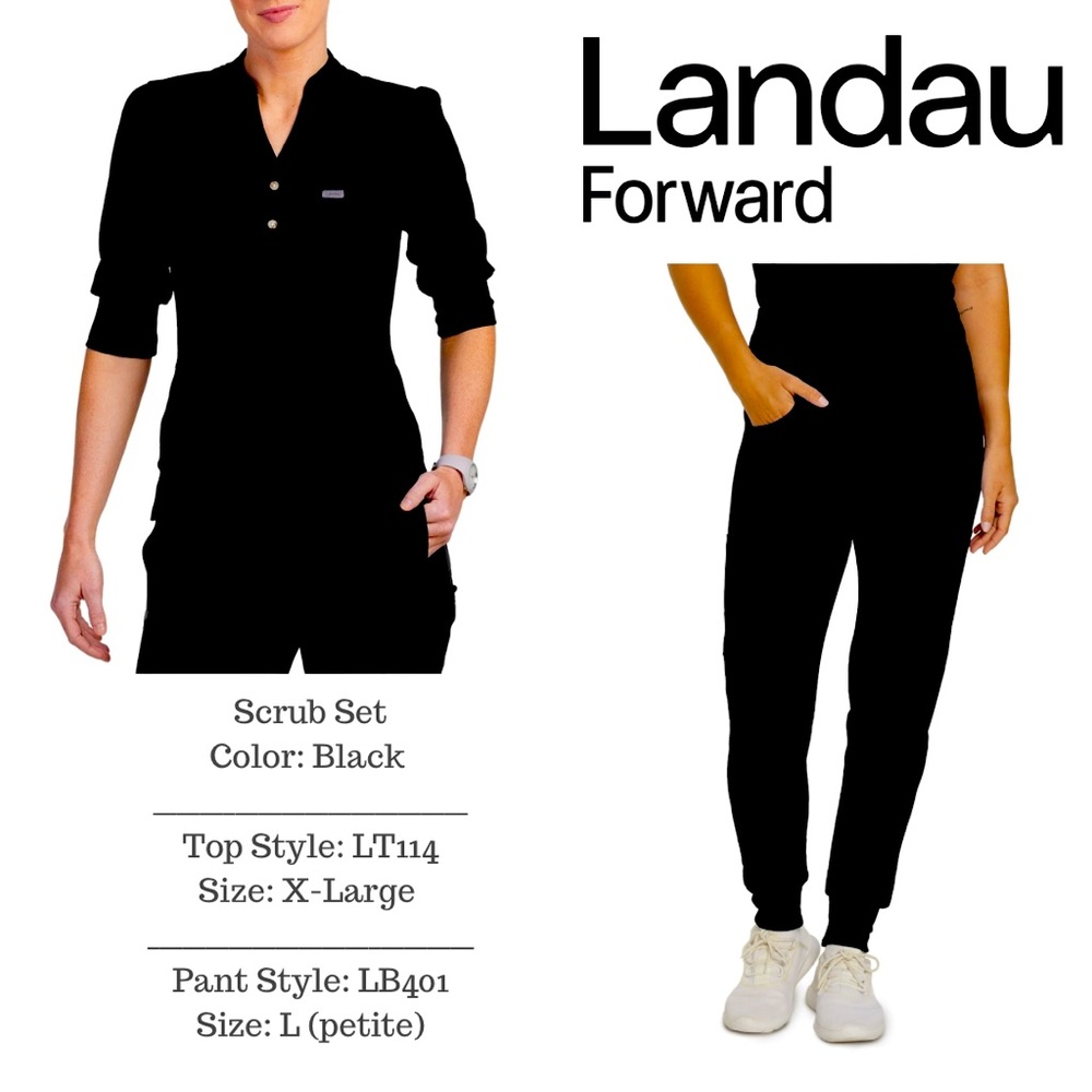 Landau Forward Scrub Set Top: LT114 XL, Pant: LB401 LP Joggers Black